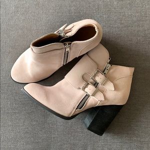 UO real suede booties w/silver hardware